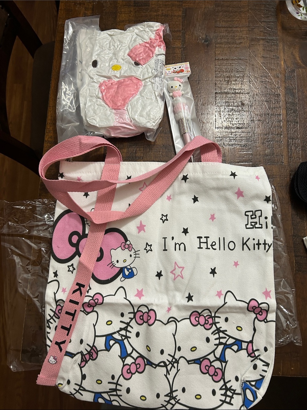 Hello Kitty Pink and White Kids Tote with Matching Accessories
